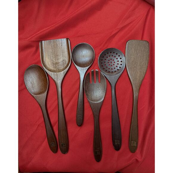 Riveira Other - Riveira 6 Piece Kitchen Utensils Set Bamboo in Dark Brown New